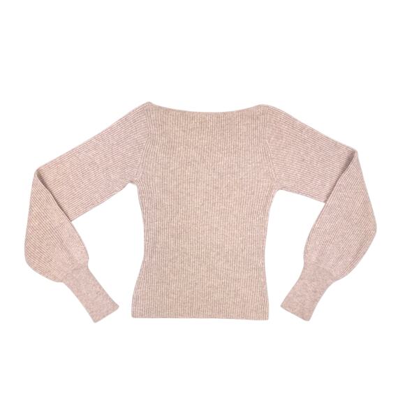 Reformation Hart Cashmere V Neck Sweater Ribbed Knit Jumper Top - Picture 5 of 10